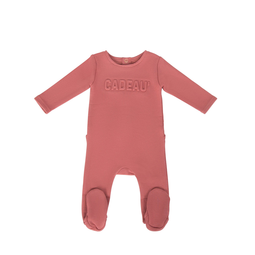 Cadeau Baby 6 Months / Pink Cadeau logo Cotton Footie by Cadeau Baby