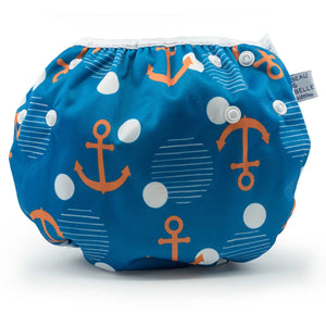 Beau & Belle Littles Anchors Reusable Swim Diaper, Adjustable 0-3 years or 2-5 Years (0-36lbs/20-55lbs) Beau and Belle Littles by Beau & Belle Littles