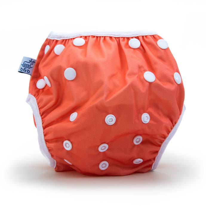 Beau & Belle Littles Baby (0 - 3T) / Coral Solid Color Reusable Swim Diaper by Beau & Belle Littles