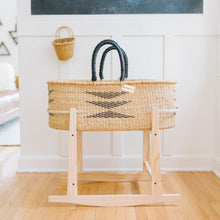 Load image into Gallery viewer, Design Dua. Baby Natural / In Stock Design Dua Modern Rocking Bassinet Stand- Natural Pine