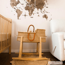 Load image into Gallery viewer, Design Dua. Baby Natural / In Stock Design Dua Modern Rocking Bassinet Stand- Natural Pine