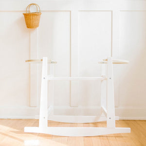 Design Dua. Baby White Stand / White Cotton Liner & Waterproof Sheet / In Stock Design Dua Bundle for Nap & Pack Basket (Stand +Liner + Sheet) Modern