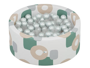 Little Big Playroom Ball Pit Bundles Boho Organic Shapes Ball Pit - 100 Pearl and 100 Water Balls Ball Pit + 200 Pit Balls