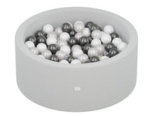 Load image into Gallery viewer, Little Big Playroom Ball Pit Bundles Light Grey Ball Pit - 75 Porcelain, 75 Pewter, 50 Water Balls Ball Pit + 200 Pit Balls