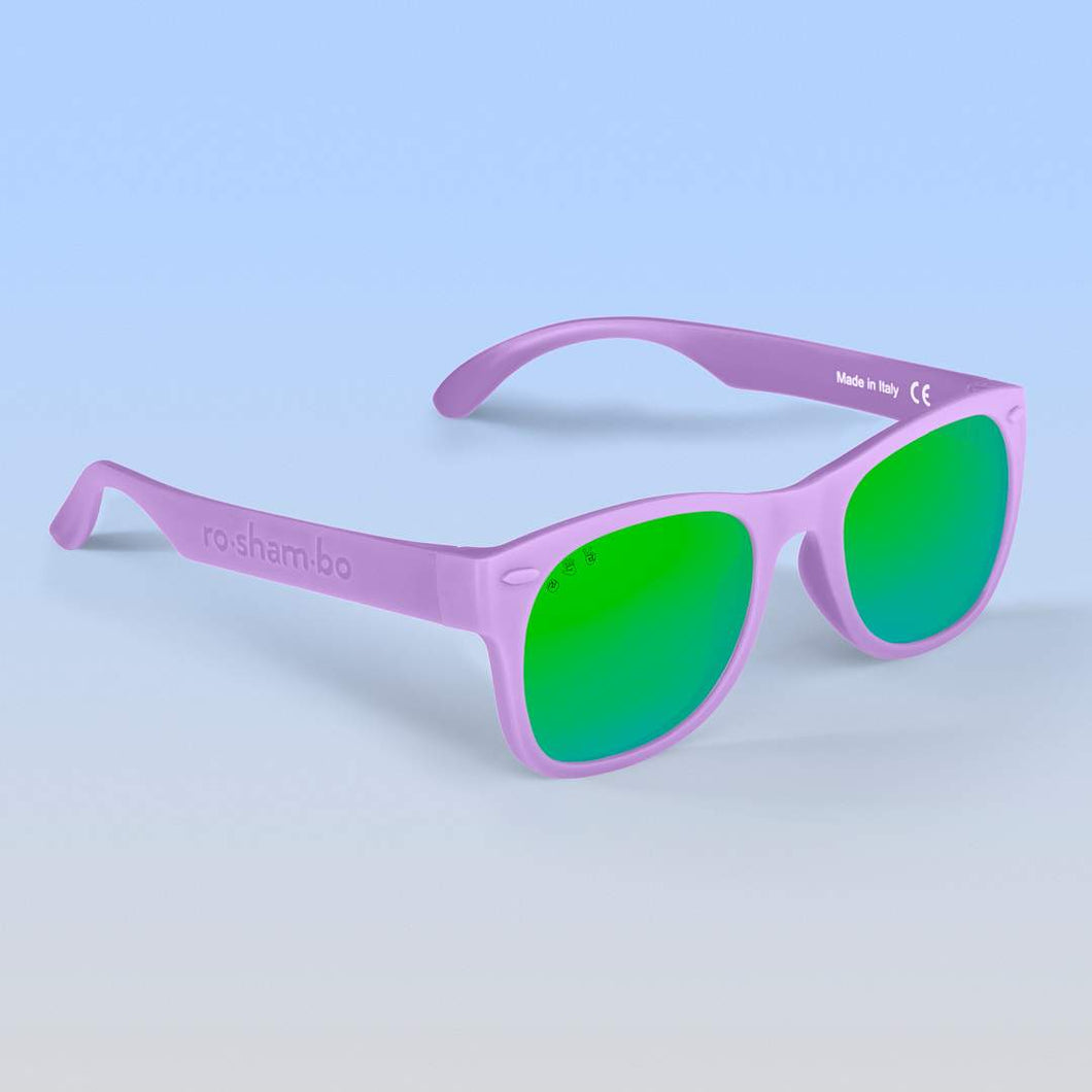 ro•sham•bo eyewear Bayside L/XL / Polarized Mirrored (Green) Lens / Lavender Punky Brewster Shades | Adult L/XL
