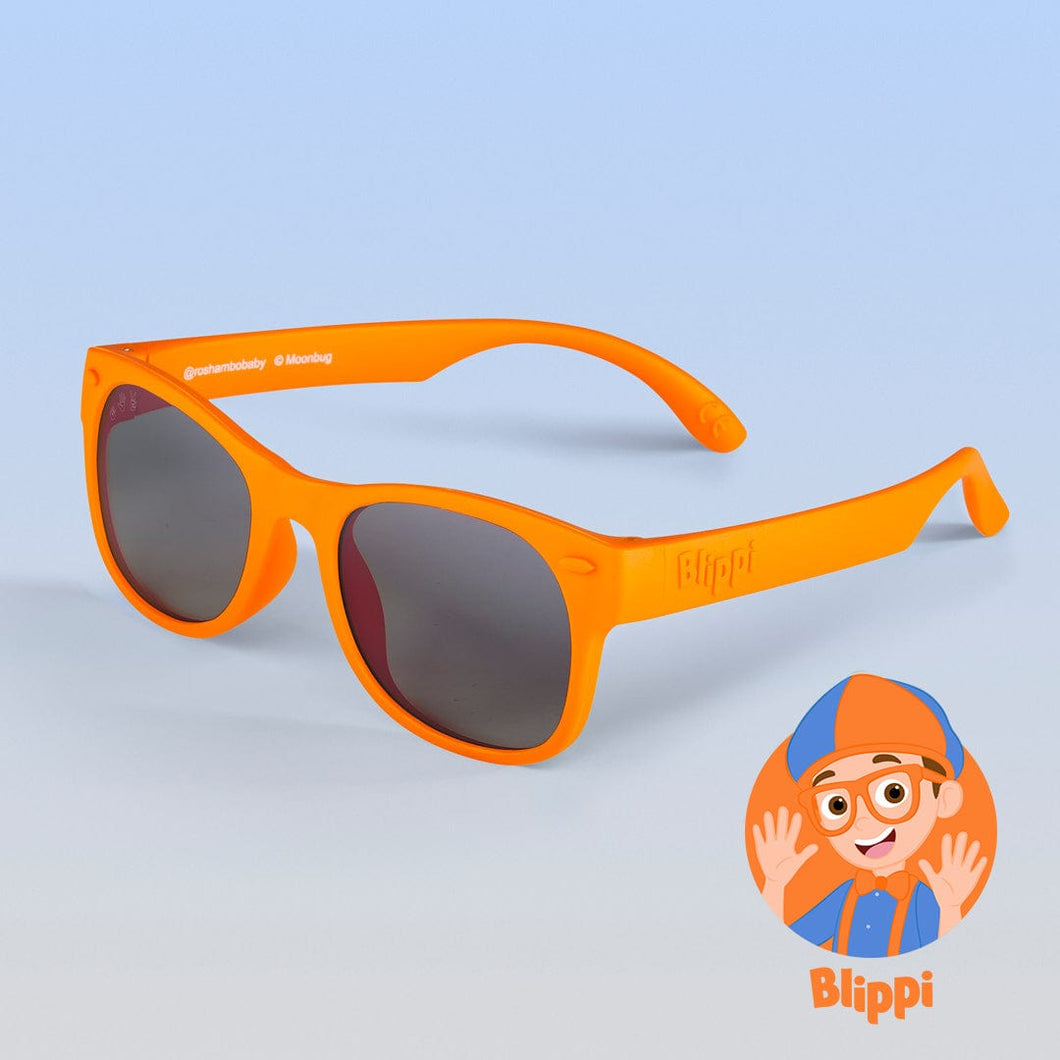 ro•sham•bo eyewear Bayside Polarized Grey Lens / Blippi Orange Frame Blippi Shades | Baby