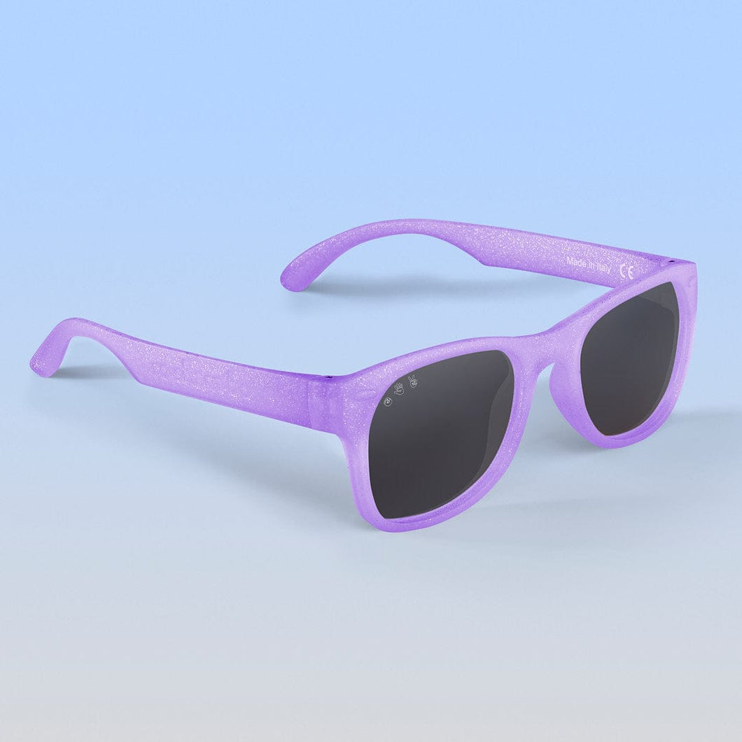 ro•sham•bo eyewear Bayside Polarized Grey Lens / Lavender Glitter Frame Punky Brewster Shades | Junior