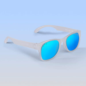 ro•sham•bo eyewear Bayside Polarized Mirrored (Blue) Lens / Frost Frame Falcor Shades | Junior