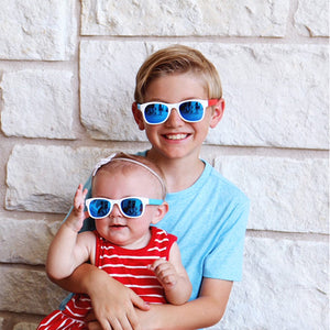ro•sham•bo eyewear Bayside Polarized Mirrored (Blue) Lens / Red White & Blue Frame Team America Shades | Baby