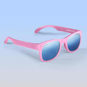 ro•sham•bo eyewear Bayside Polarized Mirrored (Chrome) Lens / Light Pink Frame Popple Shades | Baby