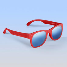 Load image into Gallery viewer, ro•sham•bo eyewear Bayside Polarized Mirrored (Chrome) Lens / Red Frame McFly Shades | Toddler