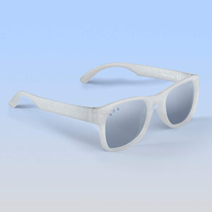 ro•sham•bo eyewear Bayside Polarized Mirrored (Chrome) Lens / Silver Glitter Frame Starlite Shades | Junior