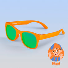 Load image into Gallery viewer, ro•sham•bo eyewear Bayside Polarized Mirrored (Green) Lens / Blippi Orange Frame Blippi Shades | Baby