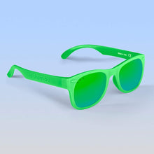 Load image into Gallery viewer, ro•sham•bo eyewear Bayside Polarized Mirrored (Green) Lens / Bright Green Frame Slimer Shades | Junior