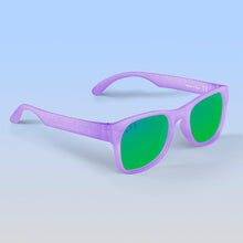 Load image into Gallery viewer, ro•sham•bo eyewear Bayside Polarized Mirrored (Green) Lens / Lavender Glitter Frame Punky Brewster Shades | Baby