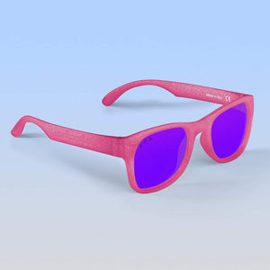 ro•sham•bo eyewear Bayside Polarized Mirrored (Purple) Lens / Pink Glitter Frame Kelly Kapowski Shades | Baby