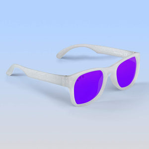 ro•sham•bo eyewear Bayside Polarized Mirrored (Purple) Lens / Silver Glitter Frame Starlite Shades | Baby