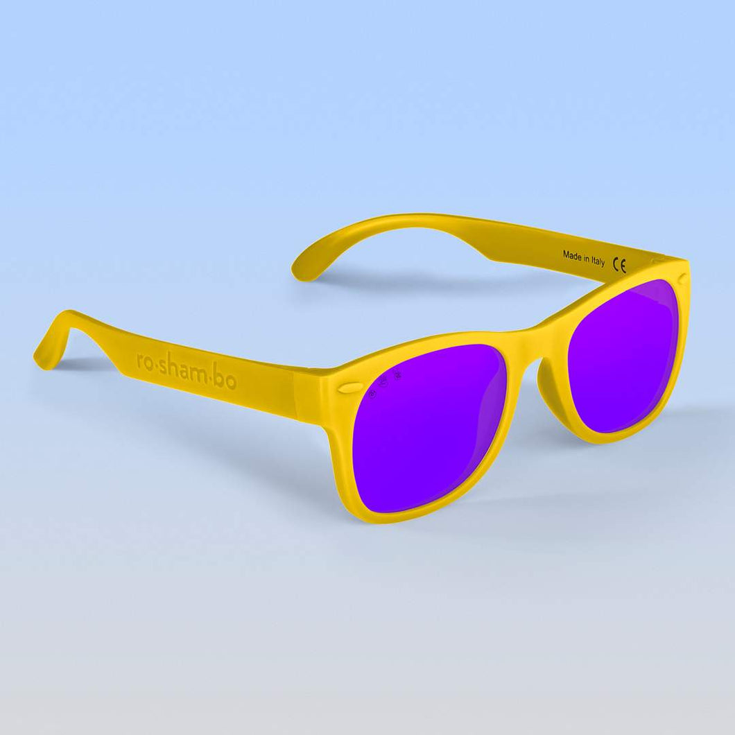 ro•sham•bo eyewear Bayside Polarized Mirrored (Purple) Lens / Yellow Frame Simpsons Shades | Junior