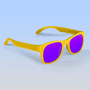 ro•sham•bo eyewear Bayside Polarized Mirrored (Purple) Lens / Yellow Frame Simpsons Shades | Toddler