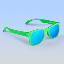 Load image into Gallery viewer, ro•sham•bo eyewear Bayside S/M / Polarized Mirrored (Blue) Lens / Bright Green Frame Slimer Shades | Adult