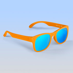 ro•sham•bo eyewear Bayside S/M / Polarized Mirrored (Blue) Lens / Bright Orange Frame Bright Orange Shades | Adult