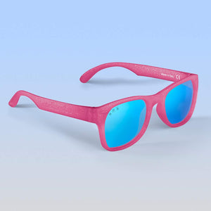 ro•sham•bo eyewear Bayside S/M / Polarized Mirrored (Blue) Lens / Pink Glitter Frame Kelly Kapowski Shades | Adult