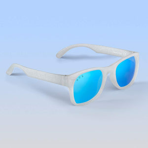 ro•sham•bo eyewear Bayside S/M / Polarized Mirrored (Blue) Lens / Silver Glitter Frame Starlite Shades | Adult