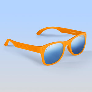 ro•sham•bo eyewear Bayside S/M / Polarized Mirrored (Chrome) Lens / Bright Orange Frame Bright Orange Shades | Adult