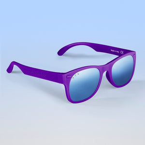 ro•sham•bo eyewear Bayside S/M / Polarized Mirrored (Chrome) Lens / Purple Frame Daphne Shades | Adult