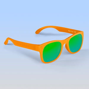 ro•sham•bo eyewear Bayside S/M / Polarized Mirrored (Green) Lens / Bright Orange Frame Bright Orange Shades | Adult