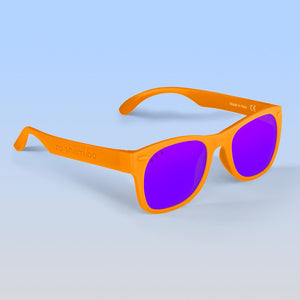 ro•sham•bo eyewear Bayside S/M / Polarized Mirrored (Purple) Lens / Bright Orange Frame Bright Orange Shades | Adult