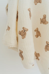 Bloomere Blankets Bloomere Muslin Blanket- Teddy