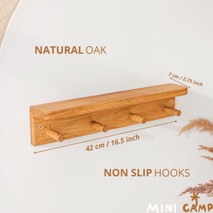 minicamp Bookcases & Standing Shelves Minicamp Floating Kids Bookshelf With Coat Hooks Made Of Solid Oak