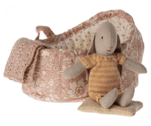 Load image into Gallery viewer, Maileg USA Bunny Bunny in Carry Cot, Micro - Dark Powder