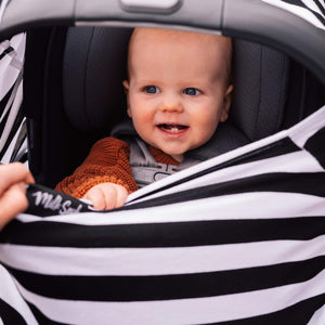 Milk Snob Car Seat Accessories Cover B&W SIGNATURE STRIPE by Milk Snob