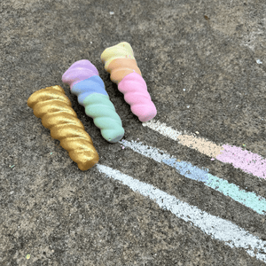 TWEE Chalk RAINBOW UNICORN HORN | HANDMADE SIDEWALK CHALK | SET OF 3 by TWEE