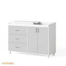 Load image into Gallery viewer, ducduc changer light grey indi doublewide changer with doors