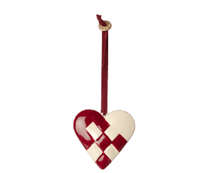 Maileg USA Christmas Metal Ornament - Red Braided Heart