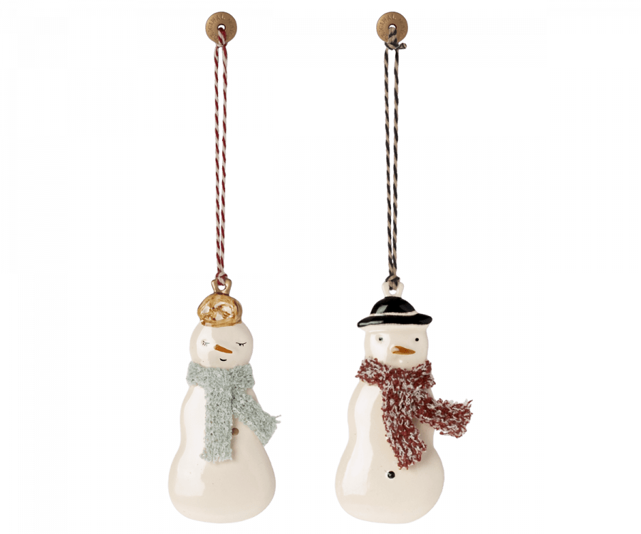 Maileg USA Christmas Ornaments, pack of 2 - Snowman