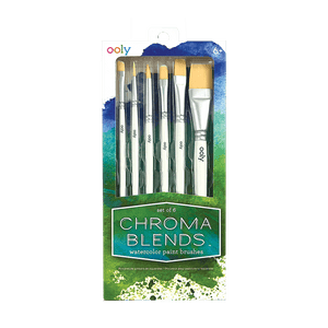 OOLY Chroma Blends Watercolor Paint Brushes - Set of 6 by OOLY