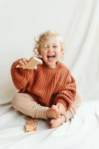 goumikids Clothes CHUNKY KNIT SWEATER | CLAY by goumikids