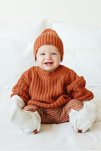 goumikids Clothes CHUNKY KNIT SWEATER | CLAY by goumikids