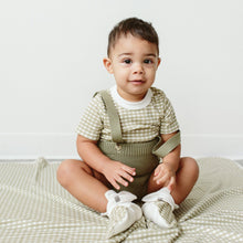 Load image into Gallery viewer, goumikids Clothes KNIT SUSPENDER BLOOMERS | ARTICHOKE by goumikids