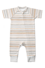 Load image into Gallery viewer, goumikids Clothes S/S ZIPPER ONEPIECE | BOARDWALK STRIPE by goumikids