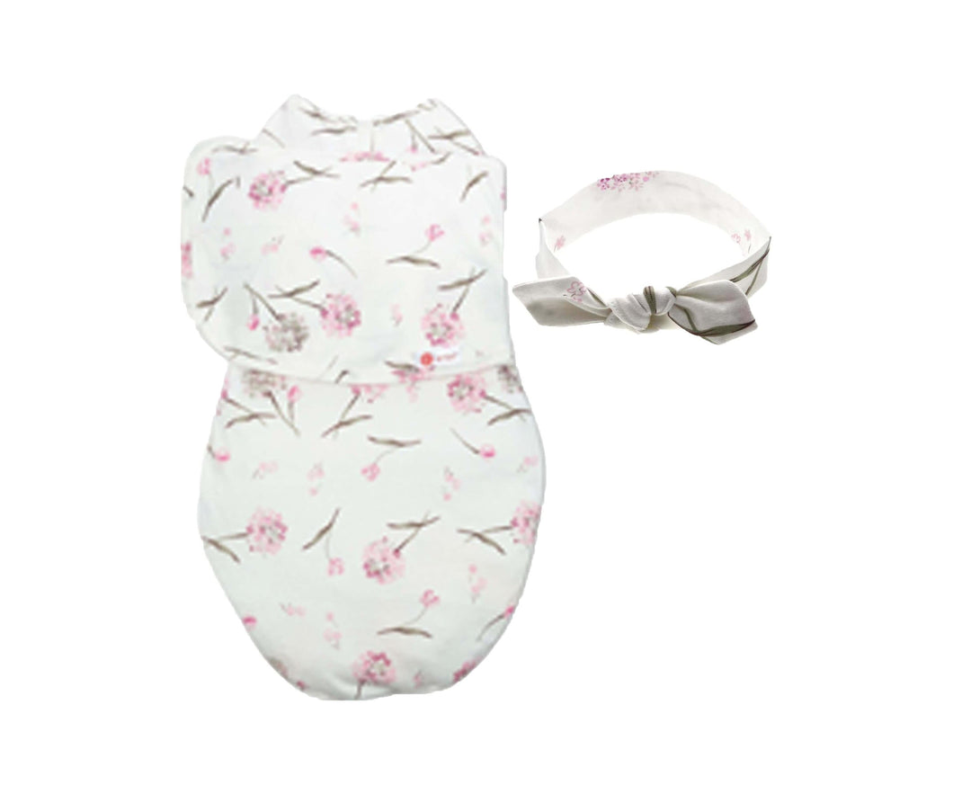 embé® Clustered Flowers / Newborn (6-14lbs) Headband and Starter Swaddle Original Bundle by embé®