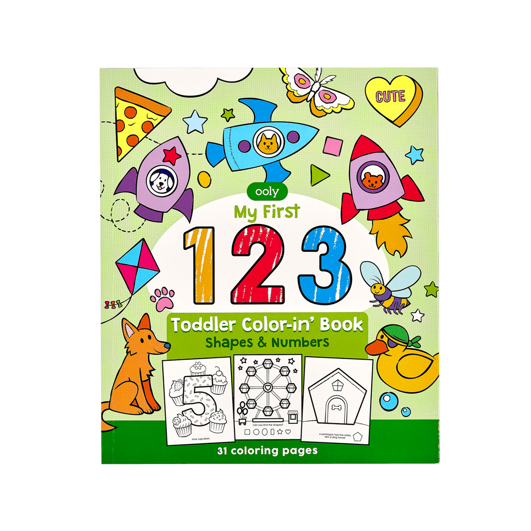 OOLY Color Book 123: Shapes + Numbers Toddler Coloring Book by OOLY