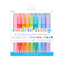 Load image into Gallery viewer, OOLY Confetti Stamp Double-Ended Markers - Set of 9 by OOLY