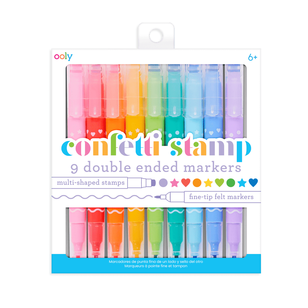 OOLY Confetti Stamp Double-Ended Markers - Set of 9 by OOLY