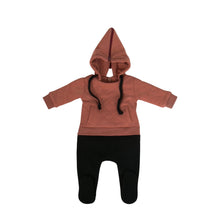 Load image into Gallery viewer, Cadeau Baby Coral / 6 Months Hooded Footie by Cadeau Baby
