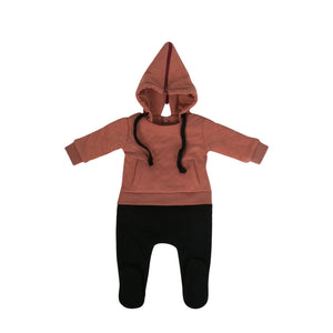 Cadeau Baby Coral / 6 Months Hooded Footie by Cadeau Baby